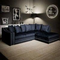 Kensington Deluxe Chenille Corner Sofa 3 - 4 Seater L Shaped Corner Sofa Right Hand Facing Charcoal or Seal