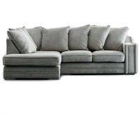 Kensington Deluxe Chenille Corner Sofa 3 - 4 Seater L Shaped Corner Sofa Left Hand Facing Charcoal or Seal