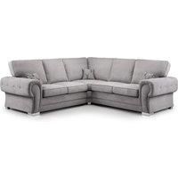 Milan 5 Seater L Shaped Corner Sofa Full Back Chesterfield Arms Grey 2 Corner 2
