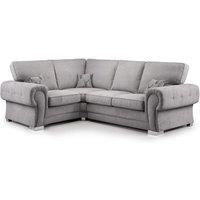 Milan 4 Seater L Shaped Corner Sofa Full Back Chesterfield Arms Grey Left Hand Facing