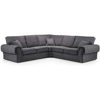 Wilcot Grey Fabric 5 Seater Corner Sofa L Shaped Corner Sofa High Back