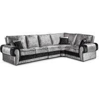 Chelsea Crushed Velvet Long 5 Seater Large Corner Sofa 3 Corner 1 Rolled Arms