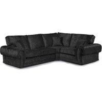 Chelsea Crushed Velvet Large 4 Seater Corner Sofa 2 Corner 1 Rolled Arms