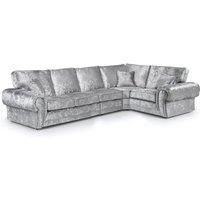 Chelsea Crushed Velvet Long 5 Seater Large Corner Sofa 3 Corner 1 Rolled Arms