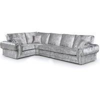 Chelsea Crushed Velvet Long 5 Seater Large Corner Sofa 1 Corner 3 Rolled Arms