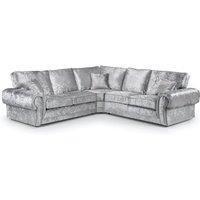 Chelsea Crushed Velvet 5 Seater Large Corner Sofa 2 Corner 2 Rolled Arms