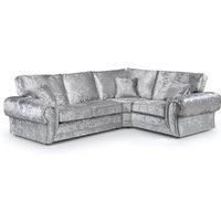 Chelsea Crushed Velvet Large 4 Seater Corner Sofa 2 Corner 1 Rolled Arms