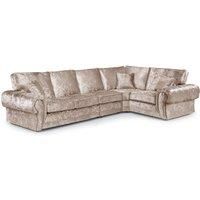 Chelsea Crushed Velvet Long 5 Seater Large Corner Sofa 3 Corner 1 Rolled Arms