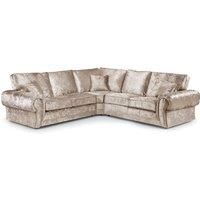 Chelsea Crushed Velvet 5 Seater Large Corner Sofa 2 Corner 2 Rolled Arms