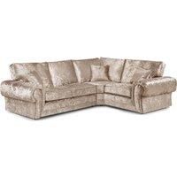 Chelsea Crushed Velvet Large 4 Seater Corner Sofa 2 Corner 1 Rolled Arms