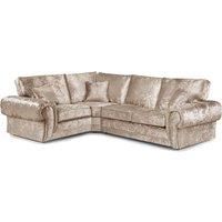 Chelsea Crushed Velvet Large 4 Seater Corner Sofa 1 Corner 2 Rolled Arms