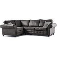 Oakland Charcoal Chesterfield 4 Seater L Shape Large Corner Sofa