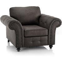 Oakland Armchair Leather Air Single Seater Charcoal Grey or Tan