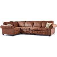 Oakland Tan Chesterfield 5 Seater L Shape Large Corner Sofa