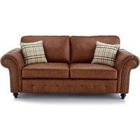 Oakland 3 Seater Large Chesterfield Style Leatherair Charcoal Grey or Tan