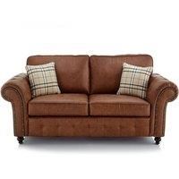 Oakland 2 Seater Large Chesterfield Style Leatherair Charcoal Grey or Tan