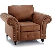 Oakland Armchair Leather Air Single Seater Charcoal Grey or Tan