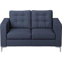 Smart Hackney Fabric 2 Seater Sofa Formal Saphire Blue or Pewter Grey