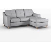 Baxter Fabric L Shaped 3 Seater Corner Sofa With Chaise Right Hand Facing - Charcoal, Silver, Oatmeal or Sage