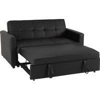Astoria 2 Seater Faux Leather Sofa Bed Black