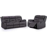 Monty Grey Fabric Manual Reclining 3 and 2 Sofa Suite