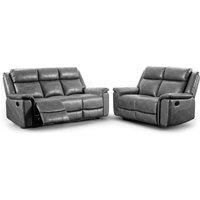 Toronto Leather Like Manual Reclining Sofa Suite 3 Seater and 2 Seater Black or Grey