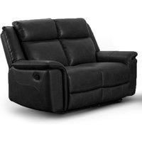 Toronto Leather Like Manual Reclining 2 Seater Sofa Black or Grey