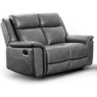 Toronto Leather Like Manual Reclining 2 Seater Sofa Black or Grey