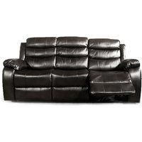 Venlo Leather Like Manual Reclining 3 Seater Sofa Black, Brown or Grey