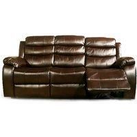 Venlo Leather Like Manual Reclining 3 Seater Sofa Black, Brown or Grey