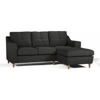 Baxter Fabric L Shaped 3 Seater Corner Sofa With Chaise Right Hand Facing - Charcoal, Silver, Oatmeal or Sage