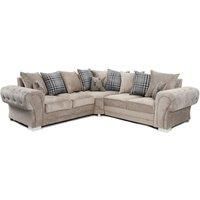 Milan 5 Seater L Shaped Corner Sofa Scatter Back Chesterfield Arms Mink 2 Corner 2