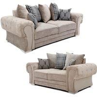 Milan Fabric Sofa Suite 3 and 2 Seater Sofa Set Scatter Back
