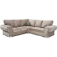 Milan 5 Seater L Shaped Corner Sofa Full Back Chesterfield Arms Mink 2 Corner 2