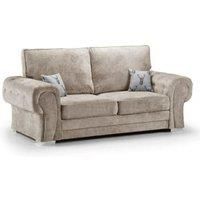 Milan Fabric 3 Seater Sofa Mink Fabric Full Back Chesterfield Style