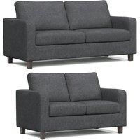 Furnishings For Less UK York Grey Fabric 3 and 2 Sofa Suite Living Room Seating (3 + 2 Sofa Suite)