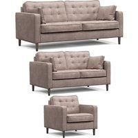 Eden Pewter Fabric Reversible L Shaped Corner Sofa 3 Seater 2 Seater Armchair