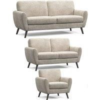Matlock Boucle Linen Fabric Sofa Range 3 Seater 2 Seater Armchair Sofas 3 Piece