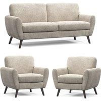 Matlock Boucle Linen Fabric Sofa Range 3 Seater 2 Seater Armchair Sofas 3 Piece