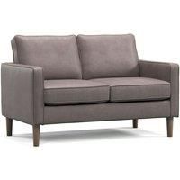 Bexhill Brown, Grey or Tan Faux Leather Boxed Arm 2 Seater Sofa