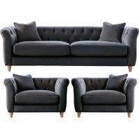 Elsie Chesterfield Velvet Sofa Suite Collection Living Room Seating Midnight