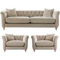 Elsie Chesterfield Velvet Sofa Suite Collection Living Room Seating Putty