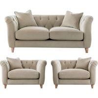 Elsie Chesterfield Velvet Sofa Suite Collection Living Room Seating Putty