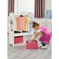 Children's White Wooden Dress up With Storage Bins