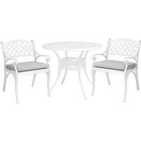LivingandHome Living and Home Set of 2 White Cast Aluminum Garden Chairs