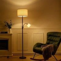 2-Light Floor Standing Lamp with Adjustable Head