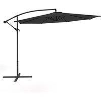 Livingandhome 3m Cantilever Garden Parasol Umbrella With Cross Base - Black
