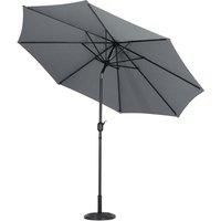 Livingandhome 3m Garden Parasol Patio Umbrella With Rose Base - Dark Grey