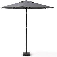 Livingandhome 3m Garden Parasol Patio Umbrella With Square Base - Dark Grey