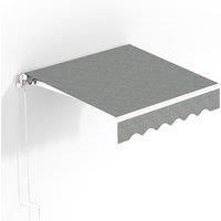 Livingandhome Retractable Patio Awning Manual Sunshade 2 x 1.5m - Grey